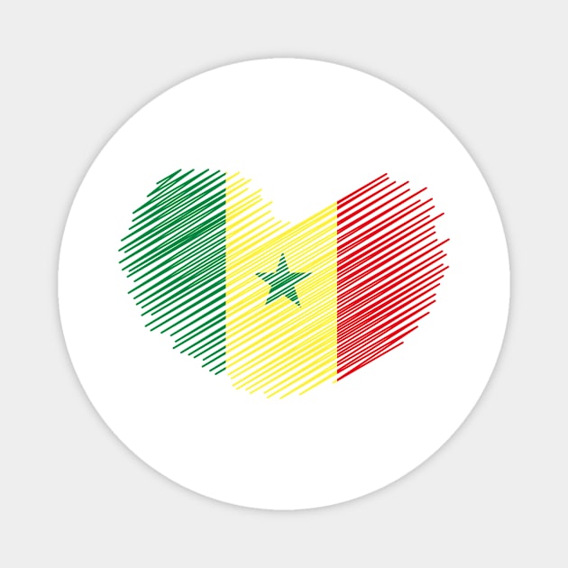 Senegal Heart Design Flag Magnet by Sanu Designs